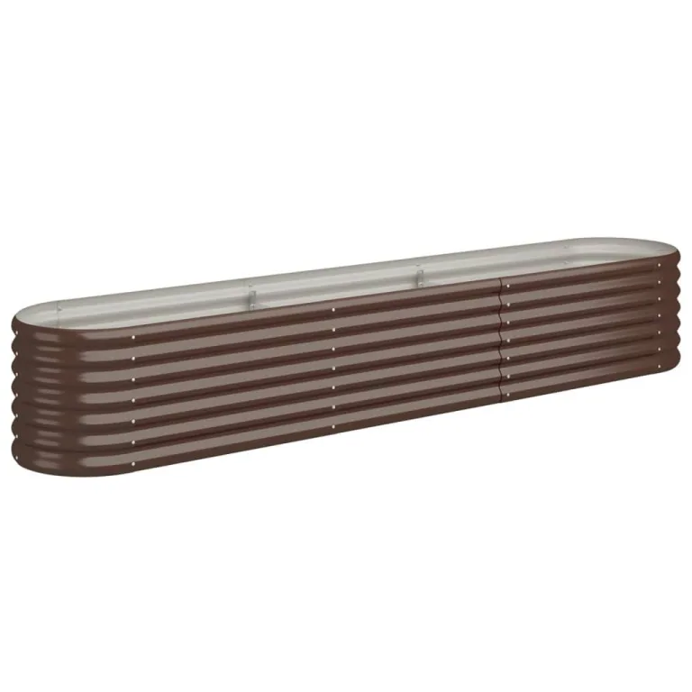vidaXL Hochbeet, Wetterfestes Hochbeet für Garten Balkon Terrasse, Kräuterhochbeet zum Selber Bauen, Pflanzkasten aus Metall, Verzinkter Stahl Braun – Bild 1