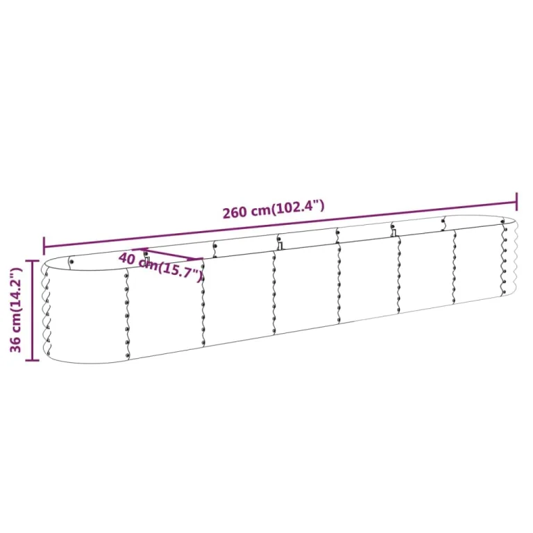 vidaXL Hochbeet, Wetterfestes Hochbeet für Garten Balkon Terrasse, Kräuterhochbeet zum Selber Bauen, Pflanzkasten aus Metall, Verzinkter Stahl Silbern – Bild 3