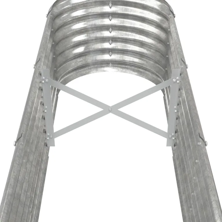 vidaXL Hochbeet, Wetterfestes Hochbeet für Garten Balkon Terrasse, Kräuterhochbeet zum Selber Bauen, Pflanzkasten aus Metall, Verzinkter Stahl Silbern – Bild 4