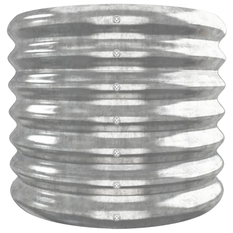 vidaXL Hochbeet, Wetterfestes Hochbeet für Garten Balkon Terrasse, Kräuterhochbeet zum Selber Bauen, Pflanzkasten aus Metall, Verzinkter Stahl Silbern – Bild 6