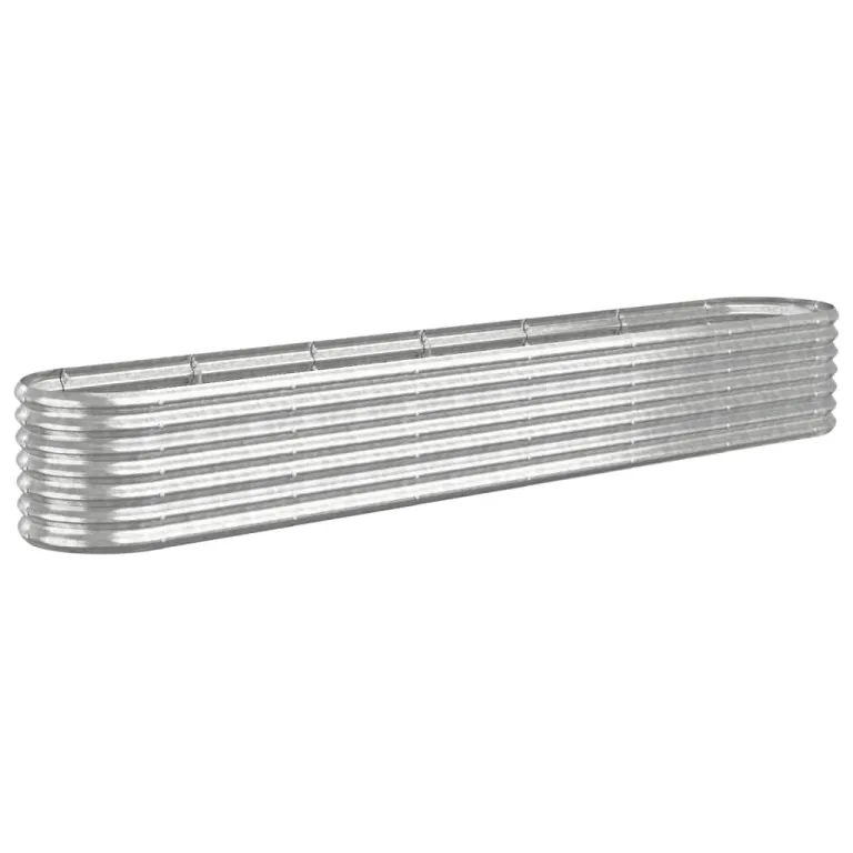 vidaXL Hochbeet, Wetterfestes Hochbeet für Garten Balkon Terrasse, Kräuterhochbeet zum Selber Bauen, Pflanzkasten aus Metall, Verzinkter Stahl Silbern – Bild 1
