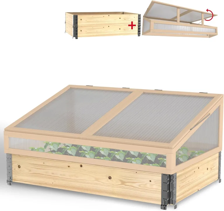 Schroth Home Hochbeet 120x80x20cm rechteckig 3 Stück - optional mit Rankhilfe- Palettenrahmen aus Holz - Hochbeet für Garten - faltbar - steckbar & stapelbar – Bild 8