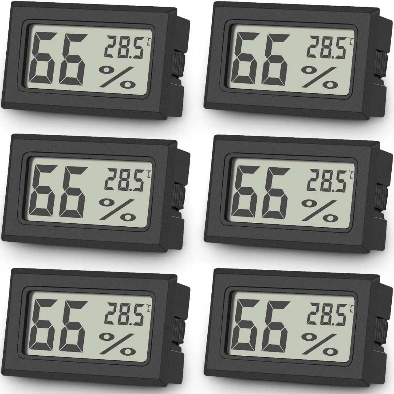 6er Set Vaikby Digital Indoor Thermometer Hygrometer, LCD Room Hygrometer Innen, Temperature Humidity Meter Luftfeuchtigkeitsmesser for Home Office Greenhouse - Bild 1