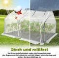 Mini Gewächshaus 180x90x90cm, Tomatengewächshaus mit 2 Rolltor Gewächshaus Balkon Hochbeet Abdeckung aus Glasfasernetz und Eisengerüst für Garten, Terrassen(Weiße Netzabdeckung) - Thumbnail 4