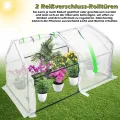 Mini Gewächshaus 180x90x90cm, Tomatengewächshaus mit 2 Rolltor Gewächshaus Balkon Hochbeet Abdeckung aus Glasfasernetz und Eisengerüst für Garten, Terrassen(Weiße Netzabdeckung) - Thumbnail 6