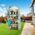 EAGLE PEAK Mini-Gewächshaus mit 4 Ebenen, tragbares Gewächshaus mit Regalen und wetterbeständiger PE-Abdeckung, kleines Gewächshaus für Setzlinge & Gartengeschenke, 68,6 x 48,3 x 162,6 cm, transparent - Thumbnail 7