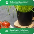 Novaliv Stilvolle Kräuterstation 3er Set mit Holzunterlage - Kräutertopf für Jede Fensterbank, Für frische Küchenkräuter, Kräutergarten für die küche, Kräuterbeet Indoor, Blumenkasten, Pflanzentopf - Thumbnail 5