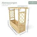 holz4home® Pflanzkasten mit Rankgitter & Dachregal I Aus Tannenholz inkl. Vlieseinlage & Gartenhandschuhe I Blumenkasten mit Spalier für Garten Terrasse I Hochbeet mit Rosenbogen Balkonkasten (M) - Thumbnail 7
