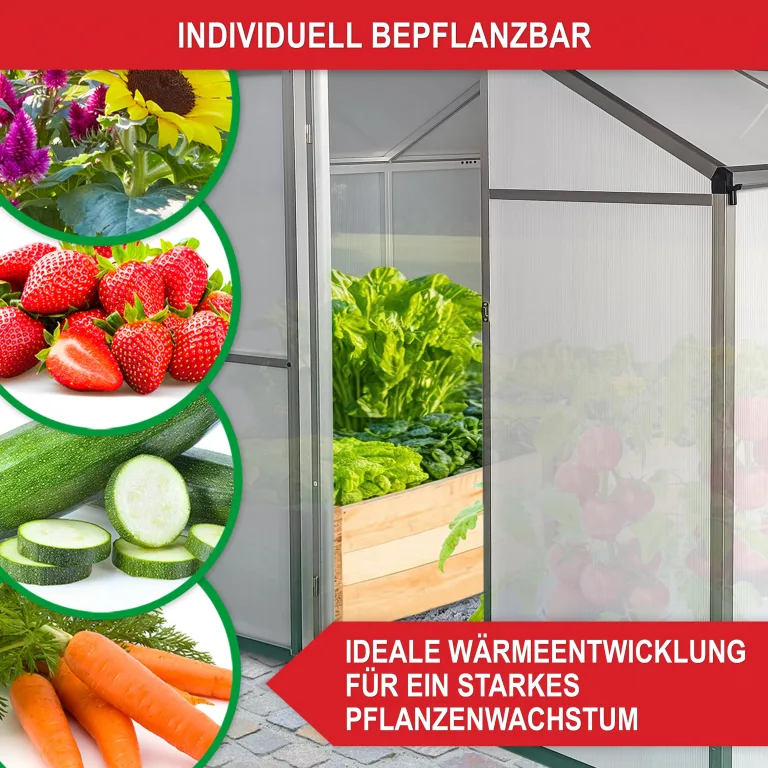 ONBEST stabiles Aluminium Gewächshaus mit Dachfenster – Garten Frühbeet ideal für die Anzucht von Tomaten Blumen – vielseitig nutzbar als Treibhaus, Tomatengewächshaus Pflanzenhaus (XXL) – Bild 9