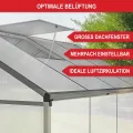 ONBEST stabiles Aluminium Gewächshaus mit Dachfenster – Garten Frühbeet ideal für die Anzucht von Tomaten Blumen – vielseitig nutzbar als Treibhaus, Tomatengewächshaus Pflanzenhaus (XXL) - Thumbnail 7