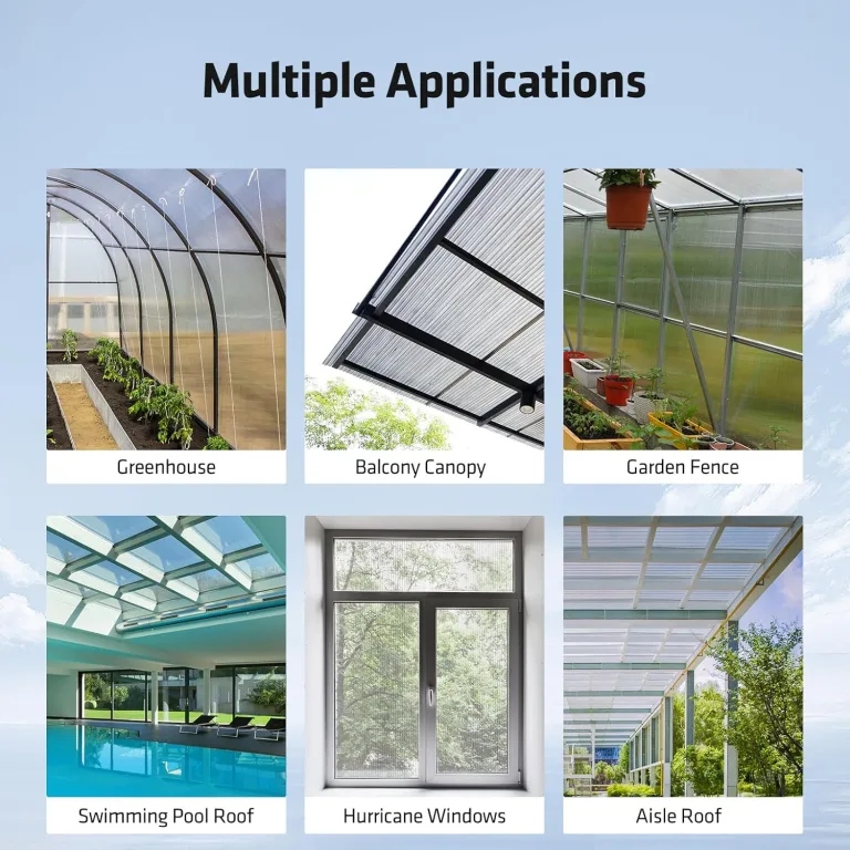 UMIG Polycarbonat-Gewächshausplatten, doppelwandig, wasserdicht, UV-geschützt, gewellte Kunststoff-Dachplatten, transparente Ersatzplatten für Gewächshaus, Outdoor, Pflanze, 100 x 60 x 0,8 cm, 6 Stück – Bild 7