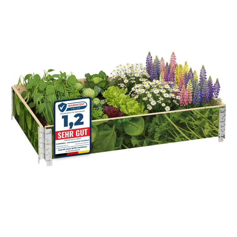 Garronda Hochbeete für Garten Palettenrahmen 120x80x20 cm Hochbeet Holz 2 Stück steckbar stapelbar faltbar für Pflanzen Blumen Kräuter Obst und Gemüse Braun GD-0075 – Bild 9