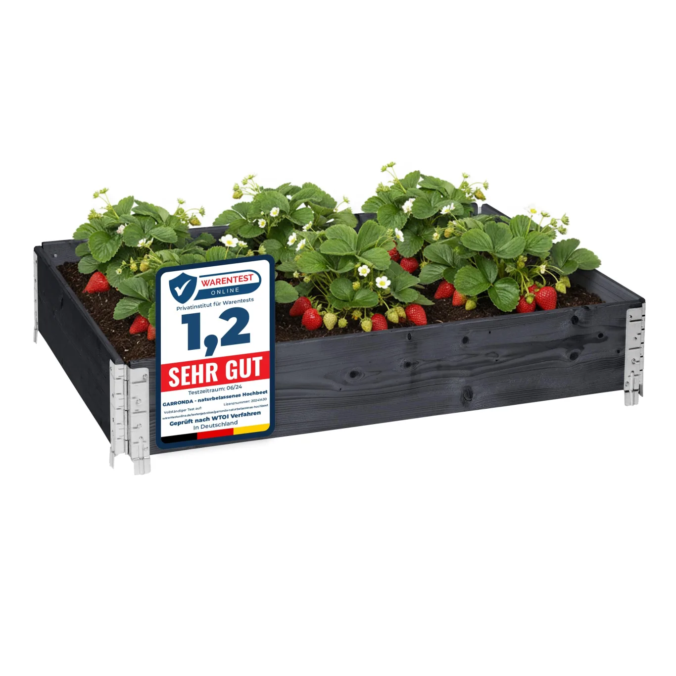 Garronda Hochbeete für Garten Palettenrahmen 120x80x20 cm Hochbeet Holz 1 Stück steckbar stapelbar faltbar für Pflanzen Blumen Kräuter Obst und Gemüse Anthrazit GD-0075 - Bild 1