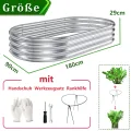 2 Stück Hochbeet Metall 180×90×29 cm Verzinktem Hochbeet für Gemüse Blumen und Kräuter im Garten (180 * 90 * 29 cm, mit Rankhilfe) - Thumbnail 5