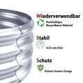 2 Stück Hochbeet Metall 180×90×29 cm Verzinktem Hochbeet für Gemüse Blumen und Kräuter im Garten (180 * 90 * 29 cm, mit Rankhilfe) - Thumbnail 7