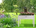 needs&wants® Hochbeet aus Holz für Garten Balkon Terrasse, Pflanzkasten Bausatz rechteckig schmal mit Vlies-Folie, Kräuterbeet Pflanzenkasten deko, weiß - Thumbnail 6