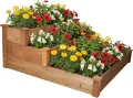 needs&wants® Hochbeet aus Holz für Garten Balkon Terrasse, Pflanzkasten Bausatz rechteckig schmal mit Vlies-Folie, Kräuterbeet Pflanzenkasten deko, weiß - Thumbnail 10