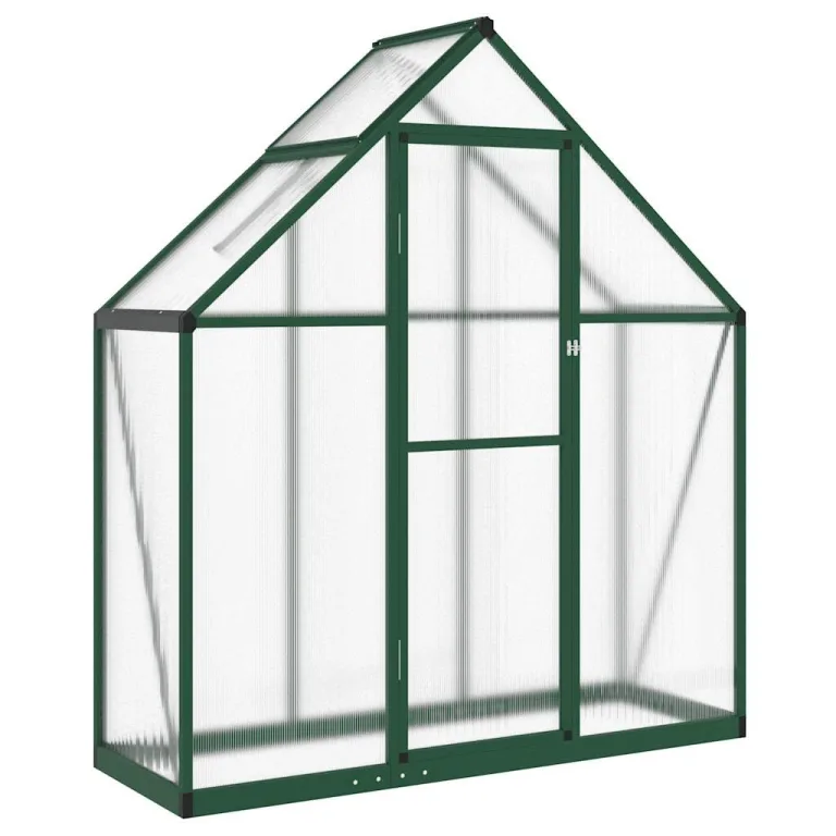 vidaXL Gewächshaus mit Fundamentrahmen Grün 169x58x195 cm Aluminimum – Bild 1