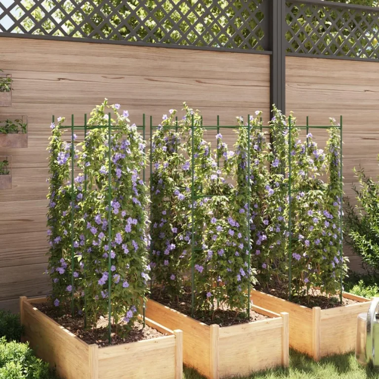 vidaXL Tomatenkäfig 2 STK., Rankhilfe für Tomaten Kletterpflanzen, Pflanzenkäfig für Garten Gewächshaus, Pflanzenstütze Pflanzenhalter, Stahl PP – Bild 3