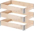 KADAX Palettenrahmen aus Holz, Stapelbare Holzrahmen, Aufsatzrahmen für Garten, Hochbeet Rahmen, Pflanzkasten, Gartenbeet, Gemüsebeet, Kräuterbeet (3-er Set 120x80x22,5 cm) - Thumbnail 9