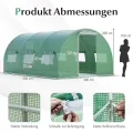 GOPLUS 4x3x2m Gewächshaus mit Metallrahmen, 12m² Gartengewächshäuser mit 6 Fenstern & 2 Türen, Foliengewächshaus für Bauernhof, Hinterhof & Garten (4x3x2m) - Thumbnail 10