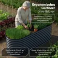 STEELSØN Hydra Hochbeet Metall – ovaler Pflanzenkasten 240x80x80 cm – Gemüsebeet Anthrazit – Beet für Garten & Balkon – Pflanzenbeet aus verzinktem Stahl – Kräuterbeet – Gartenbeet mit Kantenschutz - Thumbnail 3