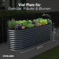 STEELSØN Hydra Hochbeet Metall – ovaler Pflanzenkasten 240x80x80 cm – Gemüsebeet Anthrazit – Beet für Garten & Balkon – Pflanzenbeet aus verzinktem Stahl – Kräuterbeet – Gartenbeet mit Kantenschutz - Thumbnail 8