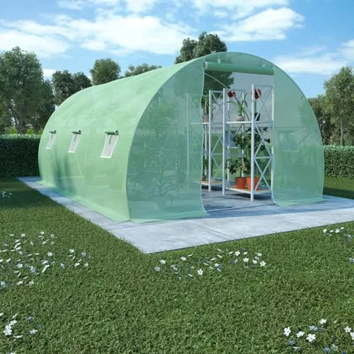 Gewächshaus 13,5m² 450x300x200 cm Bio Green üBerwinterungszelt Deko-GewäChshaus – Bild 10