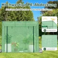 GOPLUS Foliengewächshaus 200 x 77 x 169 cm, begehbares Tomatenhaus mit Rolltür & 2 Fenstern, Gewächshaus mit Schrägdach & PE-Gitternetz, Tomatengewächshaus Treibhaus, Anlehngewächshaus - Thumbnail 10