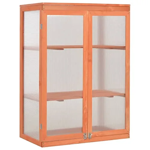 Homgoday Holz-Gewächshaus-Schrank 75x47x109 cm mit 2 Regalen & 2 Türen, für Pflanzen, Blumen & Kräuter, wasserdicht Model170646 – Bild 10