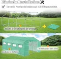 FIVMEN Gewächshaus Foliengewächshaus 4,5x2x2m Gartengewächshäuser mit Fernster und Tür Treibhaus Tomatengewächshaus Tomatenhaus für Garten Pflanze, Grün - Thumbnail 5