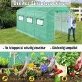 Gewächshaus Foliengewächshaus 3x2x2m Gartengewächshäuser mit Fernster und Tür Treibhaus Tomatengewächshaus Tomatenhaus für Garten Pflanze, Grün - Thumbnail 6