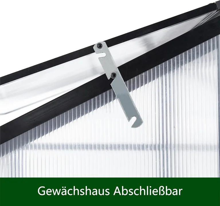 Aluminium Gewächshaus Beistell Tomatengewächshaus klein Dreitürig Treibhaus 180x55X190 cm – Bild 5