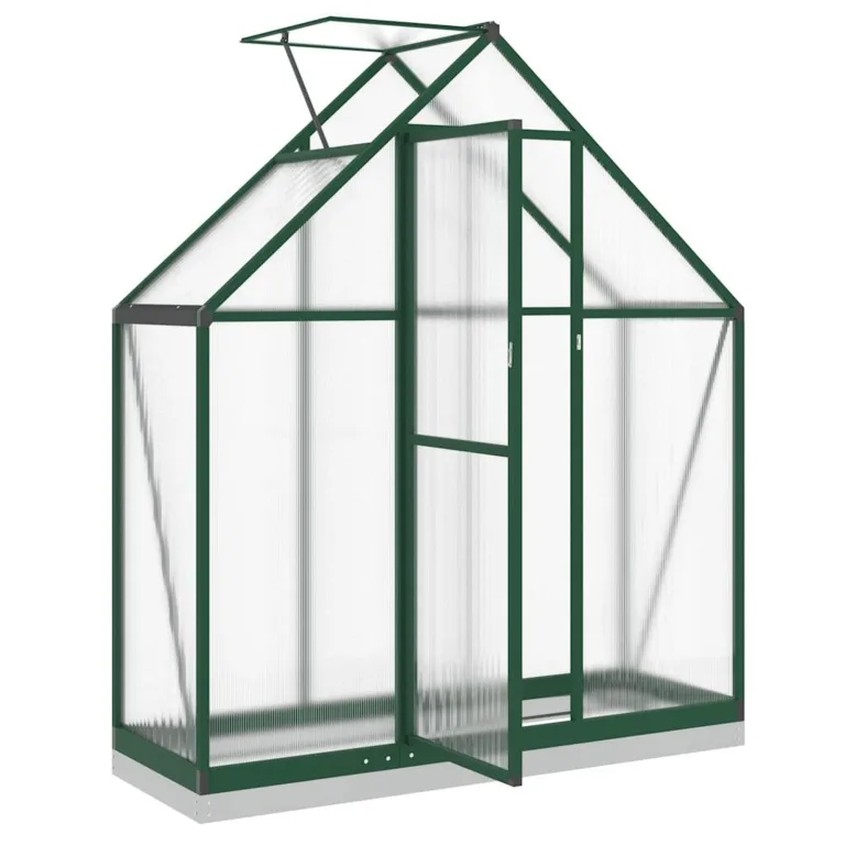 Rantry Gewächshaus-Rahmen mit grünem Sockel, 169 x 58 x 202 cm, aus Aluminium, Dekoration für Möbel, für Innen- und Außenbereiche, für Wohnzimmer und Büro – Bild 6