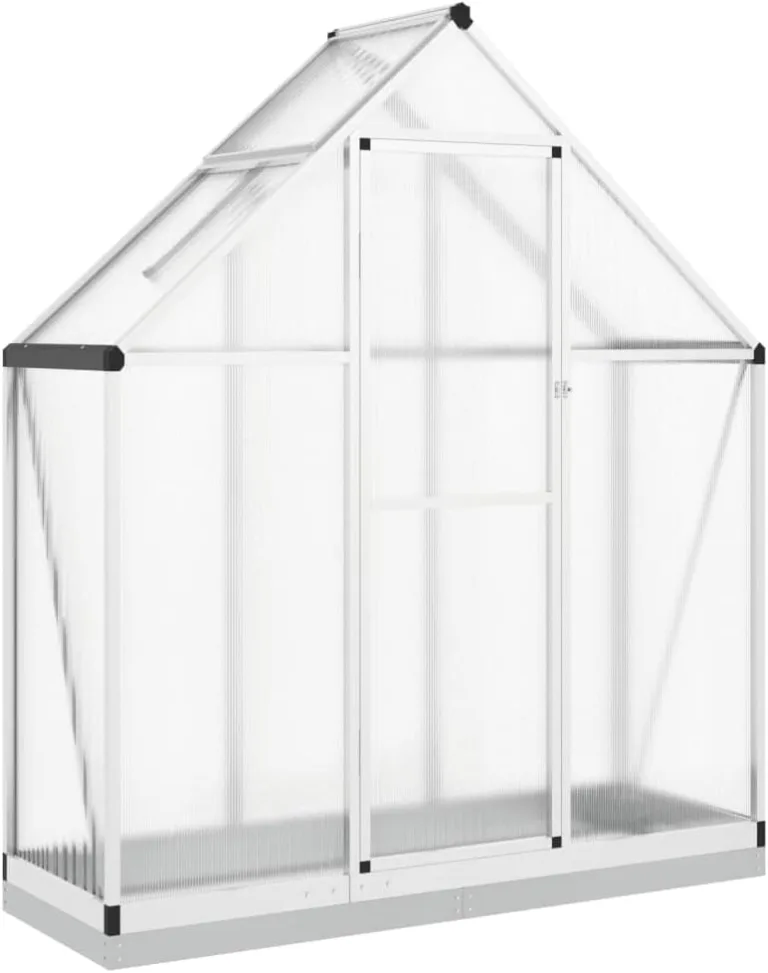 Gewächshaus-Rahmen mit silbernem Sockel, 169 x 58 x 202 cm, aus Aluminium, Dekoration für Möbel, für Innen- und Außenbereiche, für Wohnzimmer und Büro – Bild 3