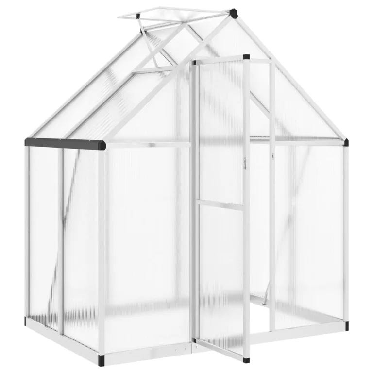 Rantry Gewächshaus-Rahmen mit silbernem Sockel, 169 x 114 x 195 cm, aus Aluminium, Dekoration für Möbel, für Innen- und Außenbereiche, für Wohnzimmer und Büro – Bild 6