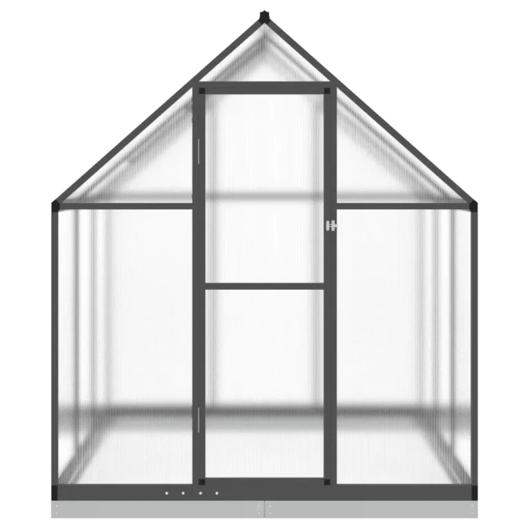 Rantry Gewächshaus-Rahmen mit anthrazitfarbenem Sockel, 169 x 169 x 202 cm, aus Aluminium, Dekoration für Möbel, für Innen- und Außenbereiche, für Wohnzimmer, Büro – Bild 3