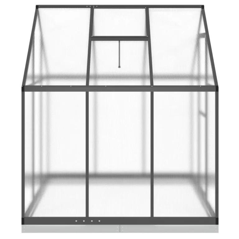 Rantry Gewächshaus-Rahmen mit anthrazitfarbenem Sockel, 169 x 169 x 202 cm, aus Aluminium, Dekoration für Möbel, für Innen- und Außenbereiche, für Wohnzimmer, Büro – Bild 4
