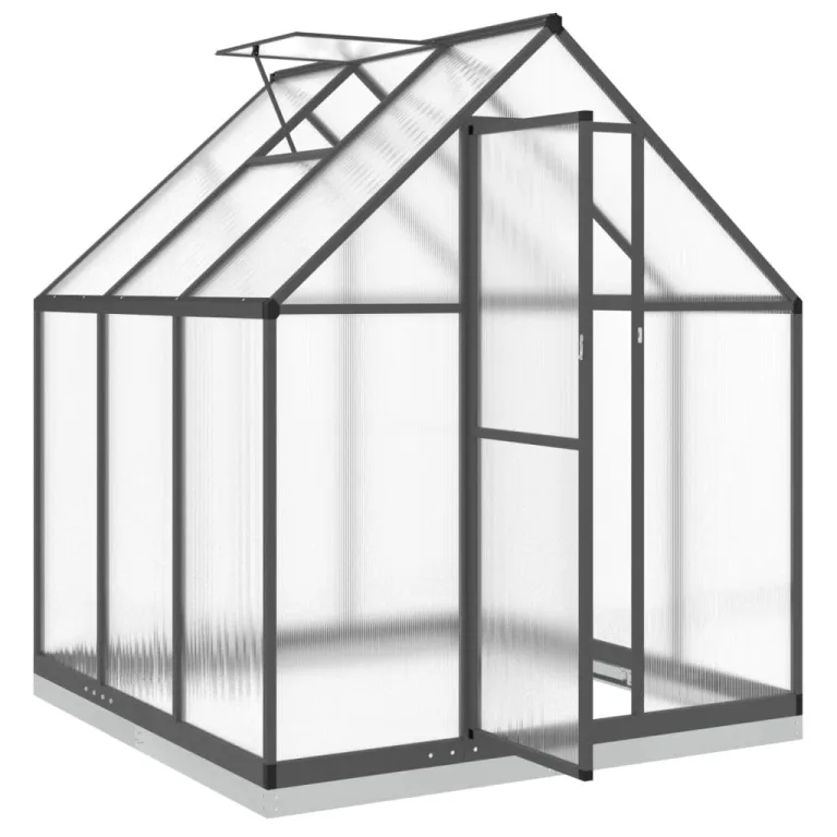Rantry Gewächshaus-Rahmen mit anthrazitfarbenem Sockel, 169 x 169 x 202 cm, aus Aluminium, Dekoration für Möbel, für Innen- und Außenbereiche, für Wohnzimmer, Büro – Bild 6