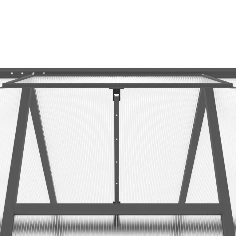 Rantry Gewächshaus-Rahmen mit anthrazitfarbenem Sockel, 169 x 169 x 202 cm, aus Aluminium, Dekoration für Möbel, für Innen- und Außenbereiche, für Wohnzimmer, Büro – Bild 9