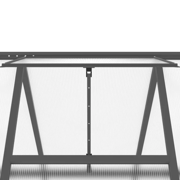 Rantry Gewächshaus-Rahmen mit anthrazitfarbenem Sockel, 224 x 169 x 195 cm, aus Aluminium, Dekoration für Möbel, für Innen- und Außenbereiche, für Wohnzimmer, Büro – Bild 9