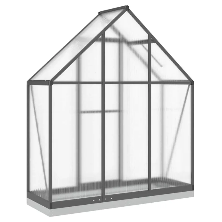 Rantry Aluminium-Gewächshaus, 0.98m², Anthrazit/Transparent, 5-fach verstellbares Lüftungsfenster, 169x58x202cm Model4005821 – Bild 5