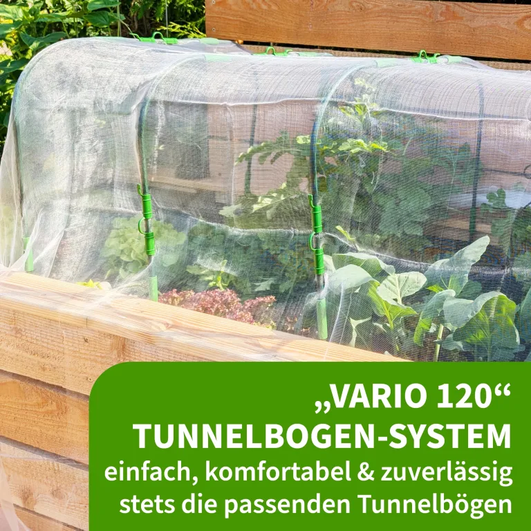 TTL GARDEN Vario 120 6xTunnelbogen System - 6er Set Folientunnel Bögen B 120 x H 140 cm zur Beetabdeckung - 4 mögliche Größen - rostfreie Stahl Tunnelbögen kunststoffbeschichtet + 30 Halteclips – Bild 5