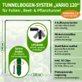 TTL GARDEN Vario 120 6xTunnelbogen System - 6er Set Folientunnel Bögen B 120 x H 140 cm zur Beetabdeckung - 4 mögliche Größen - rostfreie Stahl Tunnelbögen kunststoffbeschichtet + 30 Halteclips - Thumbnail 2