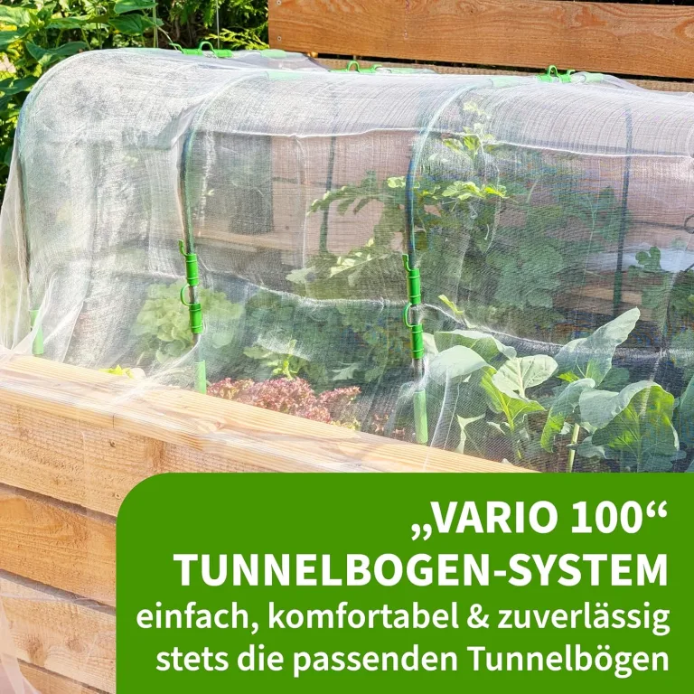 TTL GARDEN Vario 100 6xTunnelbogen System - 6er Set Folientunnel Bögen H 106 x B 108 cm zur Beetabdeckung - 4 mögliche Größen - rostfreie Stahl Tunnelbögen kunststoffbeschichtet + 30 Halteclips – Bild 5