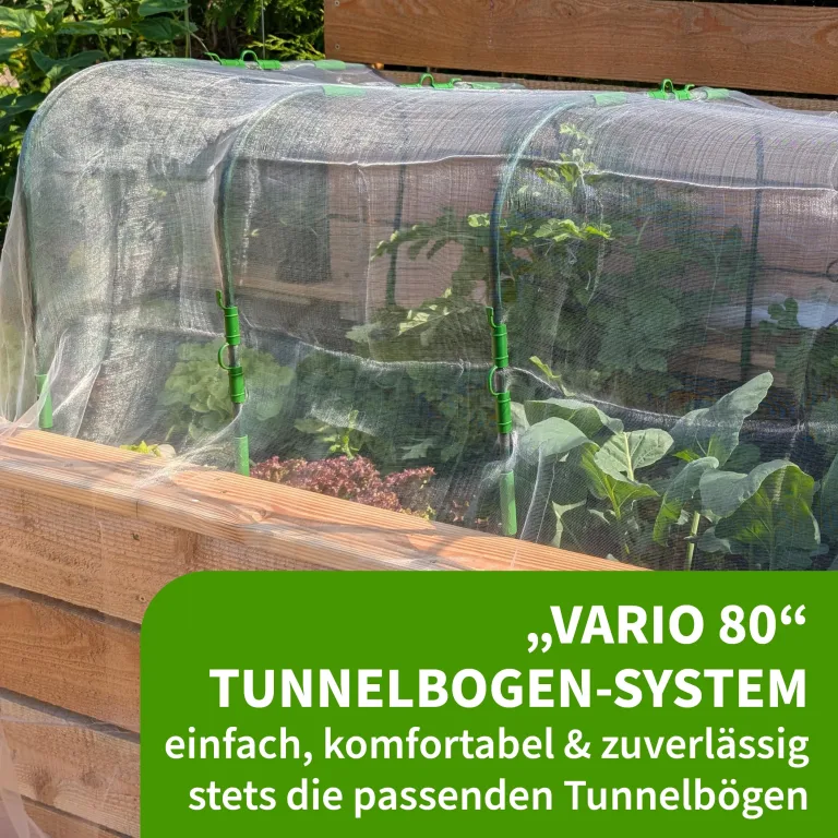 TTL GARDEN Vario 80 12xTunnelbogen System - 12er Set Folientunnel Bögen B 80 x H 100 cm zur Beetabdeckung - 4 mögliche Größen - rostfreie Stahl Tunnelbögen kunststoffbeschichtet - mit 60 Halteclips – Bild 5