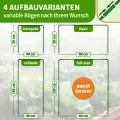 TTL GARDEN Vario 80 12xTunnelbogen System - 12er Set Folientunnel Bögen B 80 x H 100 cm zur Beetabdeckung - 4 mögliche Größen - rostfreie Stahl Tunnelbögen kunststoffbeschichtet - mit 60 Halteclips - Thumbnail 3