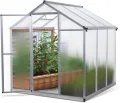 Gewächshaus Aluminium mit 182 x 178cm Fundament 4mm Platten gartengewächshäuser groß Treibhaus Winterfest Frühbeet Aufzucht 5,15m³ - Thumbnail 1