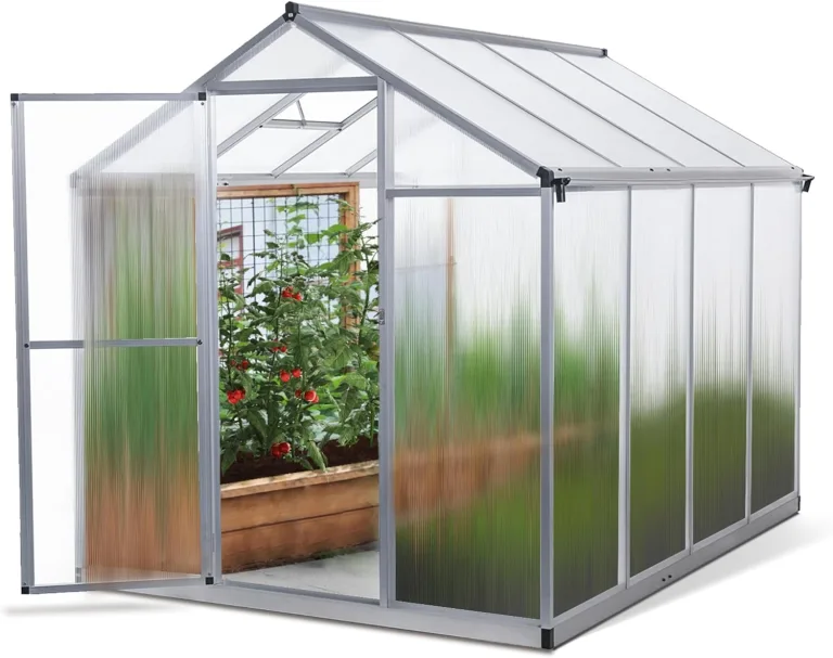 Gewächshaus Aluminium mit 242 x 178cm Fundament 4mm Platten gartengewächshäuser groß Treibhaus Winterfest Frühbeet Aufzucht 6,85m³ – Bild 1