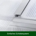 Gewächshaus Aluminium mit 242 x 178cm Fundament 4mm Platten gartengewächshäuser groß Treibhaus Winterfest Frühbeet Aufzucht 6,85m³ - Thumbnail 6